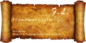 Frischman Lilla névjegykártya
